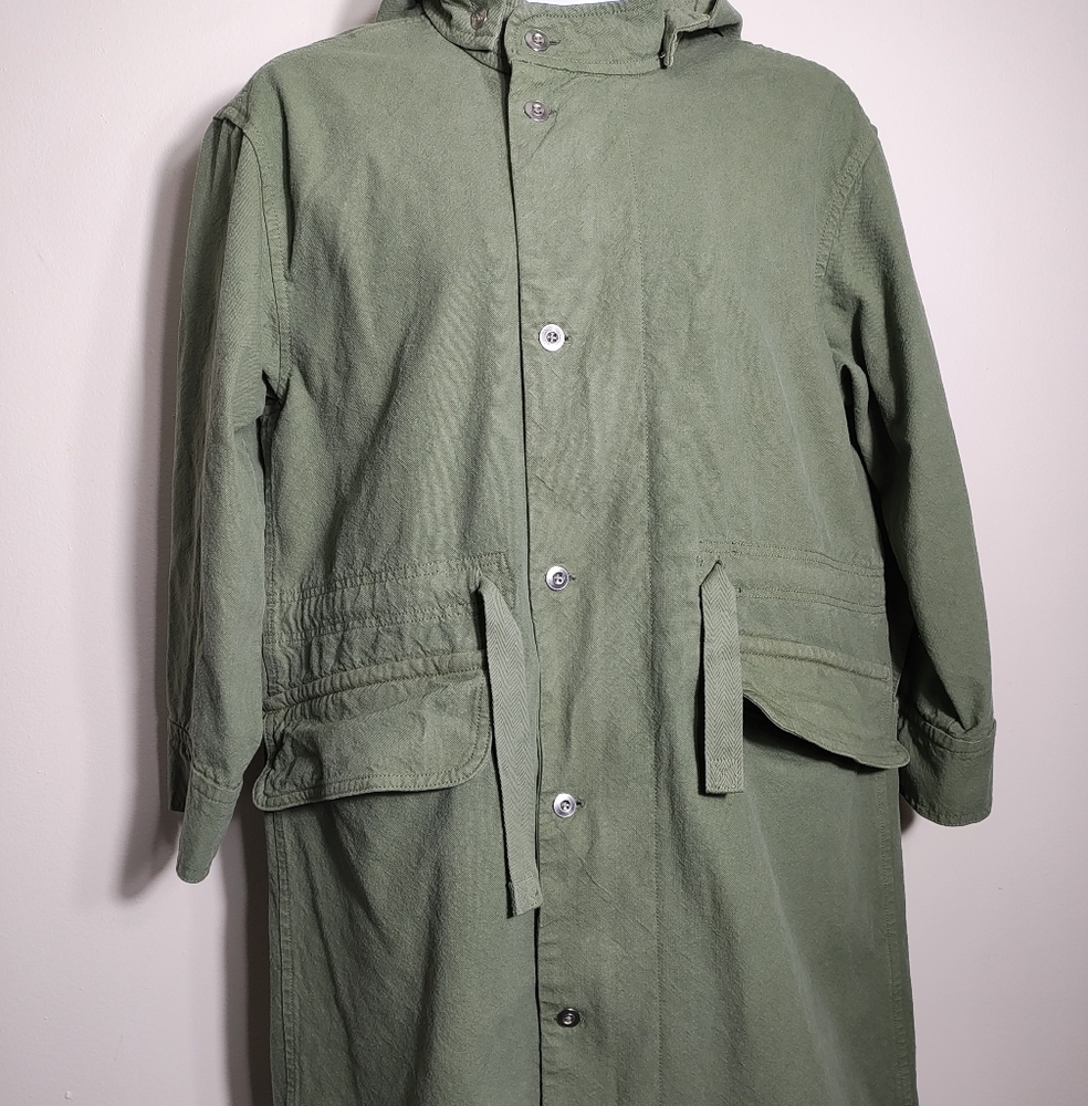 Everlane Unisex The Canvas Organic Cotton Parka Coat Green X-Large Boho - Picture 2 of 13